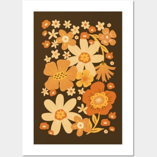 Groovy 60s Floral Party - Bronze Posters and Art